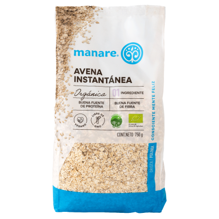 Avena Integral Instantánea orgánica 750 gr Manare
